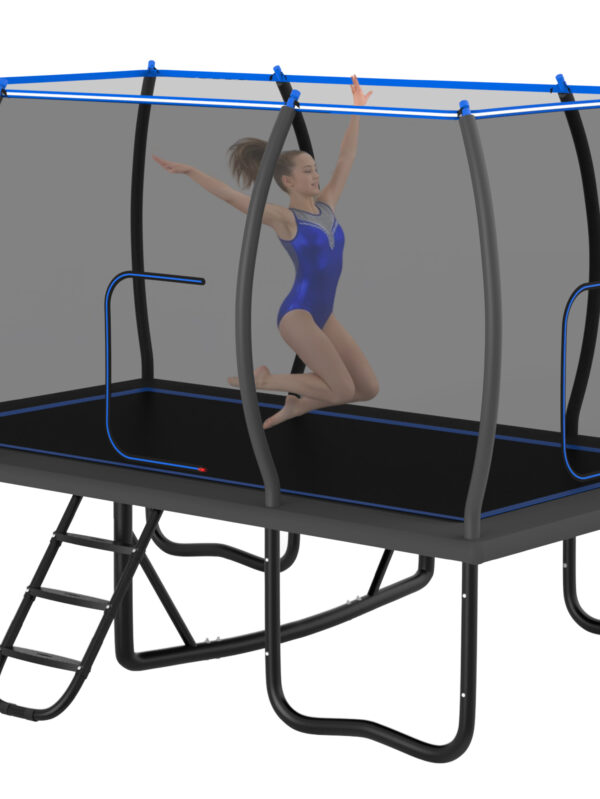 DeepRoar 2026 Upgraded 2000LBS Rectangle Trampoline 10X17FT 9x15FT 8x14FT Outdoor Square Trampoline Long with Safety Enclosure Net, Heavy Duty Frame & Legs, Big Rectangular Gymnastics Trampolines